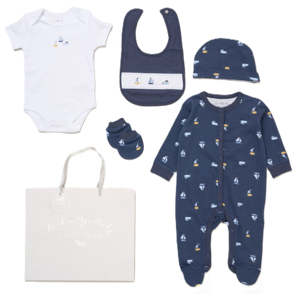 Baby Boys Sailor 6 Piece Mesh Bag Gift Set
