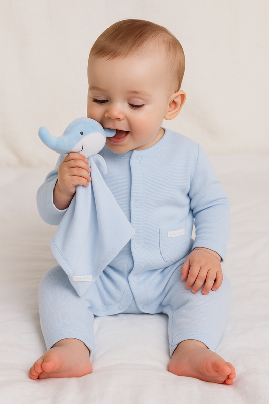 Baby Boys Waffle Fabric All In One & Comforter