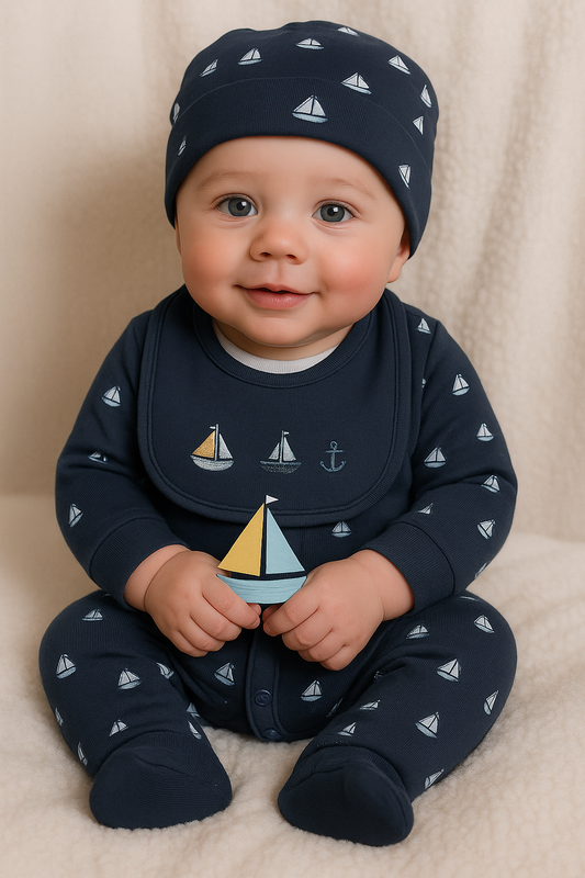 Baby Boys Sailor 6 Piece Mesh Bag Gift Set