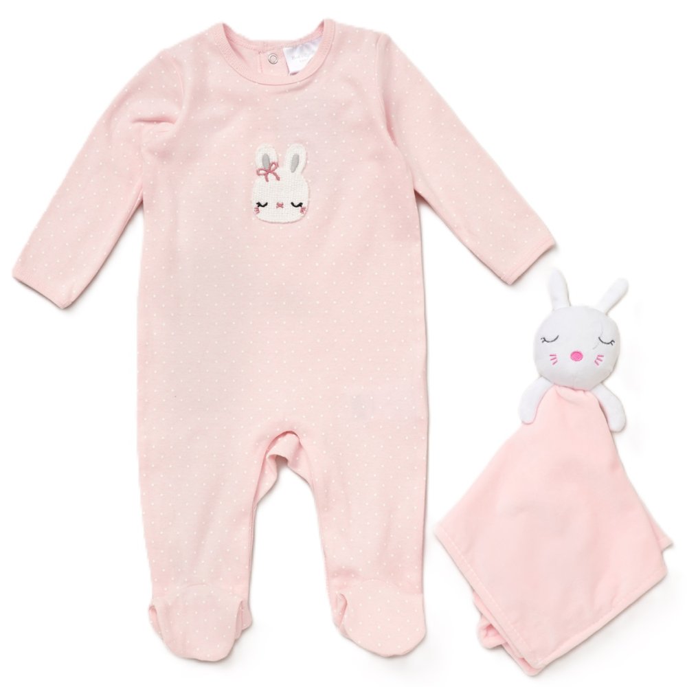 Baby Bunny Crochet Applique All In One & Comforter - Baby Grow